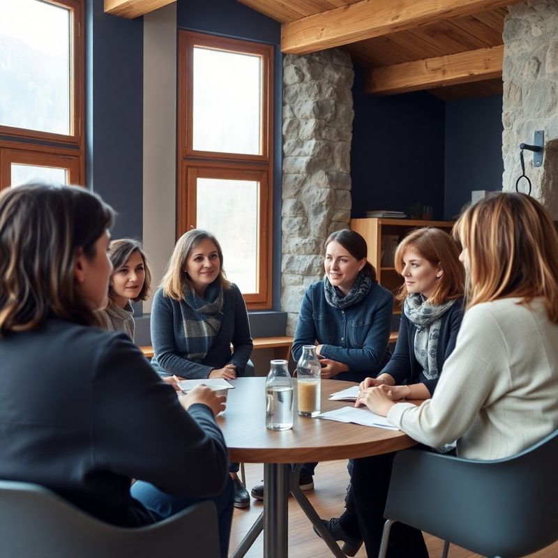 Skupina mentorjev v neformalnem sestanku v učnem prostoru Kamnikcore
